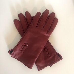 Red leather gloves